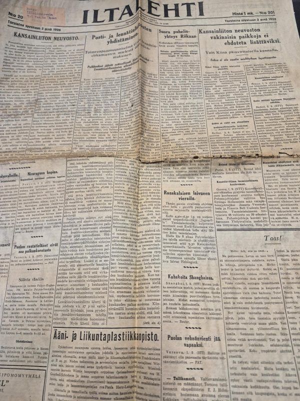 Iltalehti N:o 201 Torstaina syyskuun 2 p:nä 1926