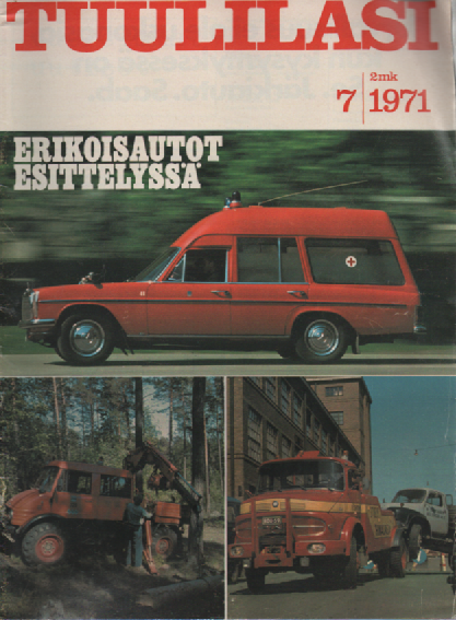 Tuulilasi jokamiehen moottorilehti 1971-07 : Erikoisautot esittelyssä