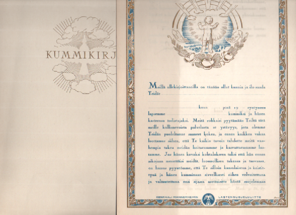 Kummikirja (käyttämätön 40-50-luvulta?)