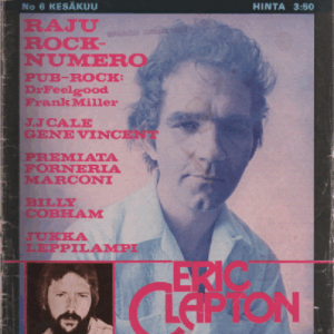 Musa-lehti N:o 6 Kesäkuu 1976 : Raju Rock-numero, Pub-Rock: DrFeelgood, Frank Miller, J.J. Cale, Gene Vincent, Premiata Forneria Marconi, Billy Cobham, Jukka Leppilampi, Eric Clapton