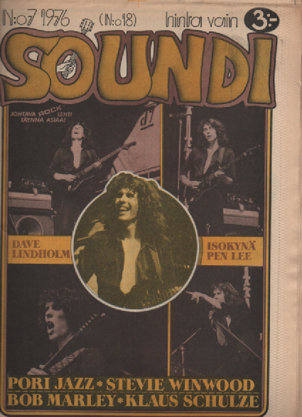 Soundi 1976-7 : Dave Lindholm, Isokynä, Pen Lee, Pori Jazz, Stevie WinWood, Bob Marley, Kalus Schulze