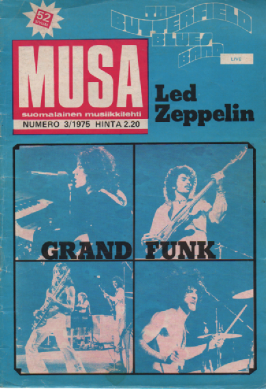 Musa-suomalainen musiikkilehti N:o 3 1975 : Led Zeppelin, Grand Funk