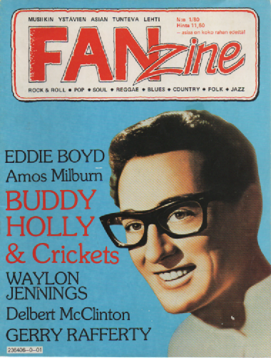 Fanzine 1980 N:o 1 : Eddie Boyd, Amos Milburn, Buddy Holly and Crickets, Waylon Jennings, Delbert McClinton, Gerry Rafferty
