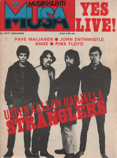 Musa-lehti N:o 12 Joulukuu 1977 : YES live!, Pave Maijanen, John Enthwistle, Ange, Pink Floyd, Stranglers