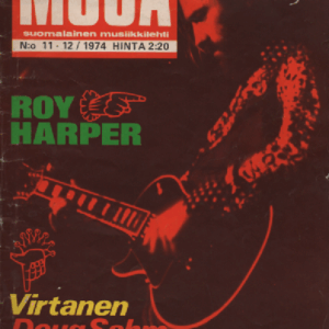 Musa suomalainen musiikkilehti N:o 11-12 1974 : Roy Harper, Virtanen, Dough Sahm, Sam Cooke, Marvin Gaye
