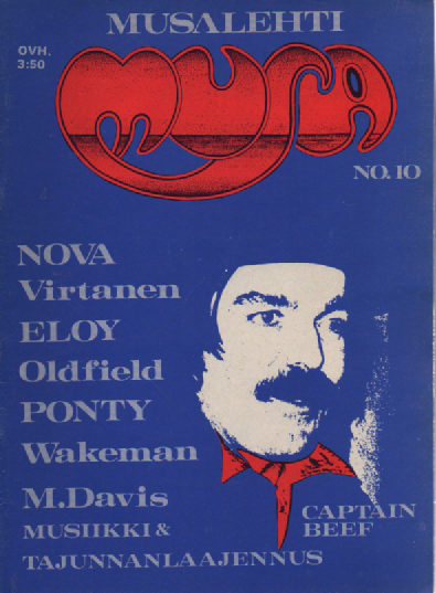 Musa-lehti N:o 10 1975 : Nova, Virtanen, Eloy, Oldfield, Ponty, Wakeman, M. Davis, Capitain Beef