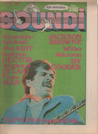 Soundi 1977-2 : Äänestystulokset : Maarit, Isokynä, Hector, Wigwam, Dylan, Floyd, Man, Jackson Browne, Wilko Johnson, Ry Cooder
