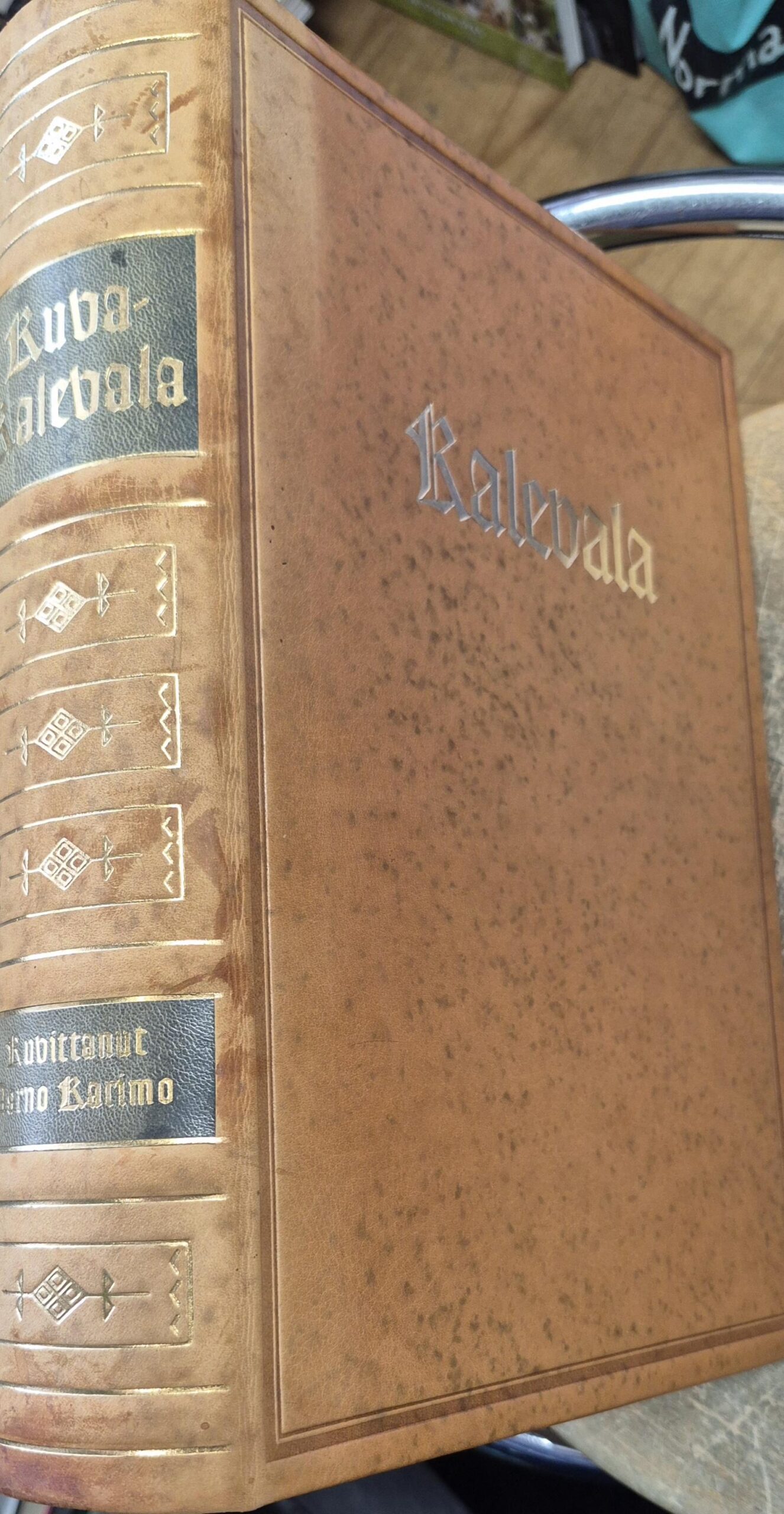 Kuva-Kalevala (Kuvittanut Aarno Karimo + kotelo p.1953 1.p. + Ex-libris Karimo)