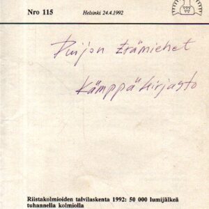 Riistatutkimusosaston tiedote Nro 115 Helsinki 24.4.1992 : Riistakolmioiden talvilaskenta 1992 - 50 000 lumijälkeä tuhannella kolmiolla