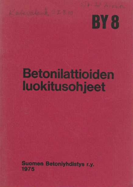Betonilattioiden luokitusohjeet